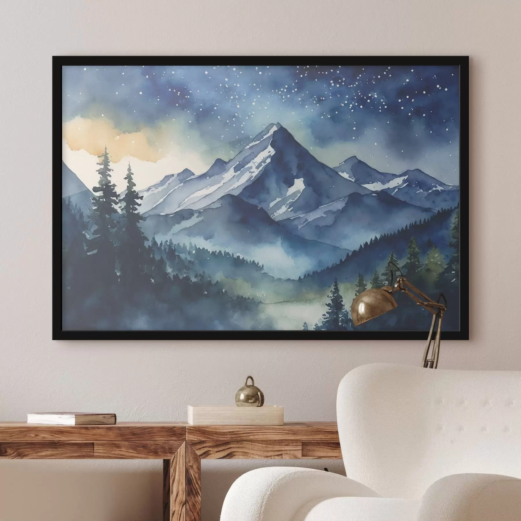 Fototapete Majestätische Berge unter dem Sternenhimmel f37945