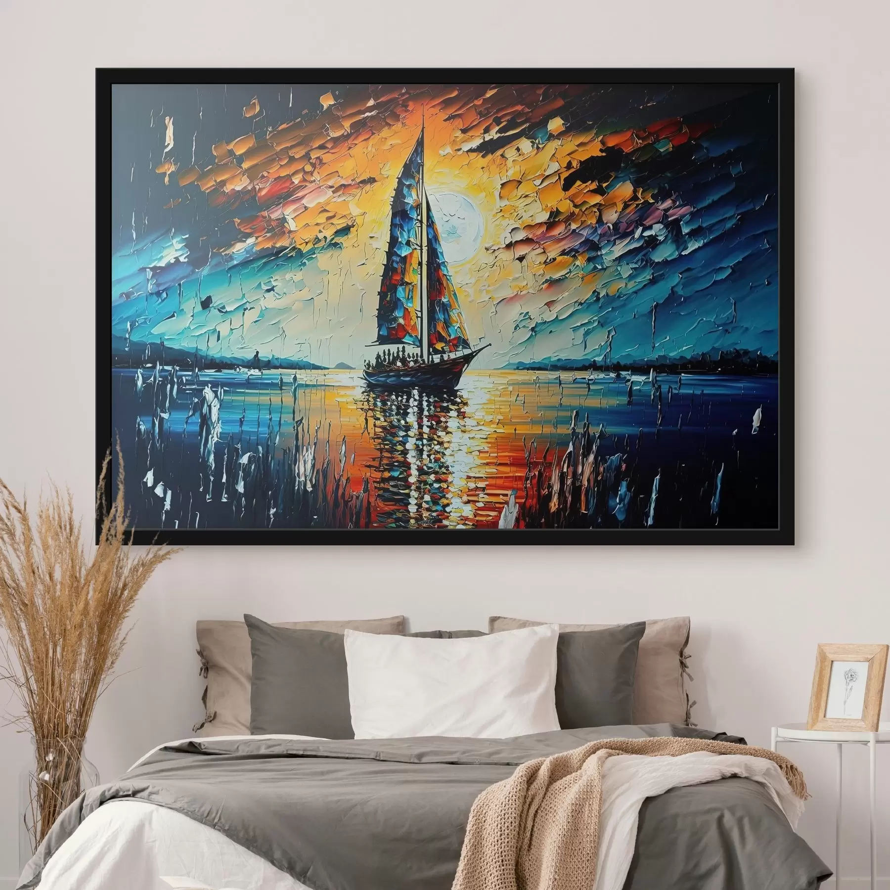 Fototapete Segeln in einen lebendigen Sonnenuntergang f38052