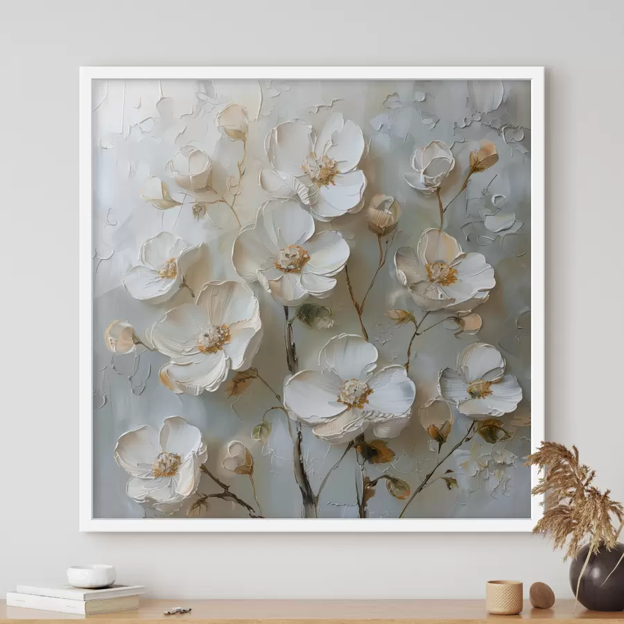 Fototapete weiße Blumen f39442