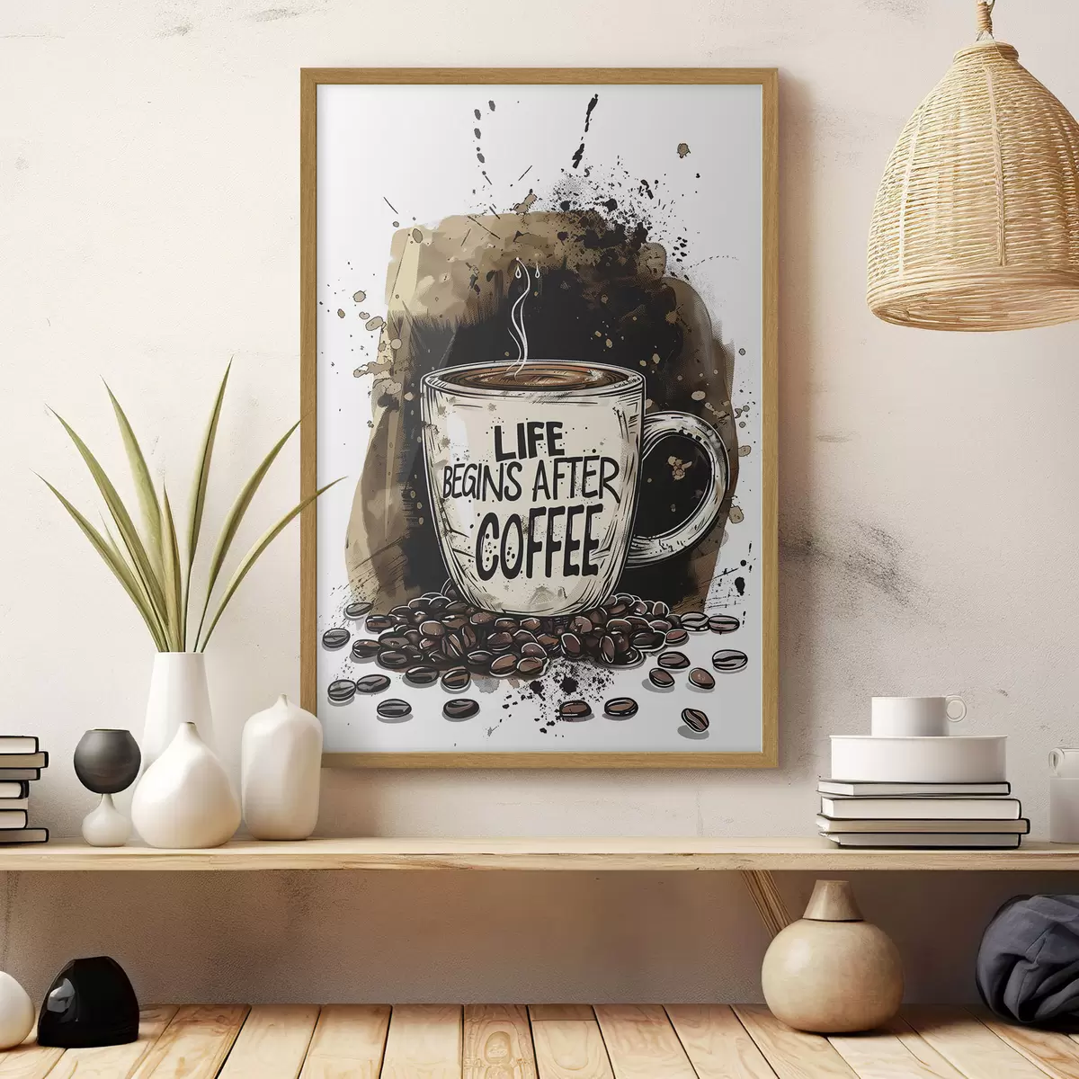 Poster Kaffeetasse mit Aufschrift f39445