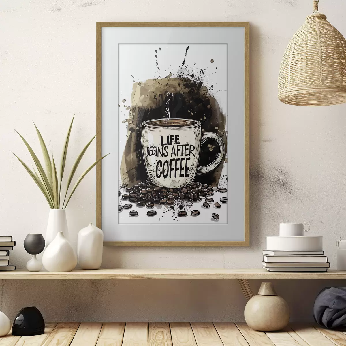 Poster Kaffeetasse mit Aufschrift f39445