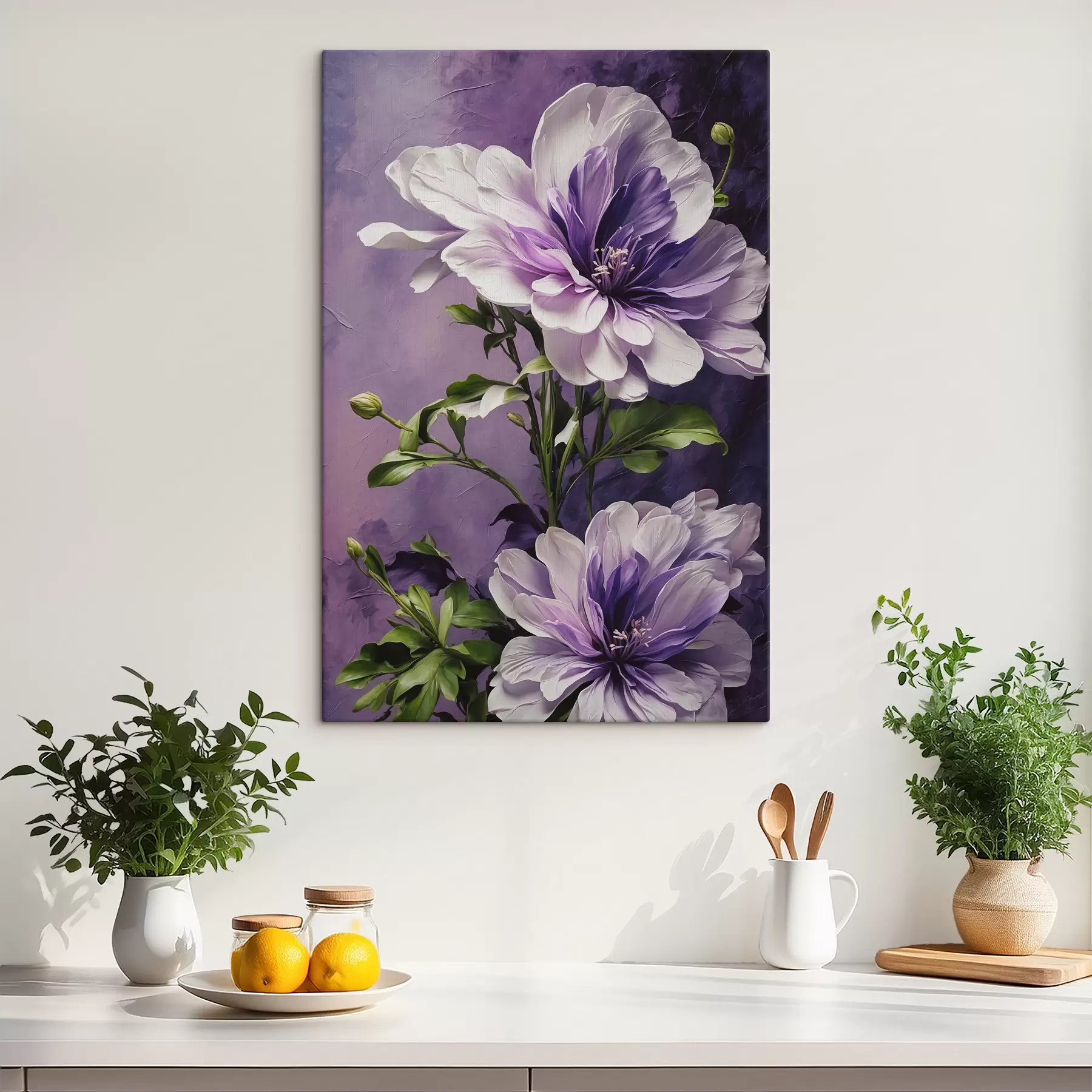 Fototapete Lila Blumen auf lila Hintergrund s39368
