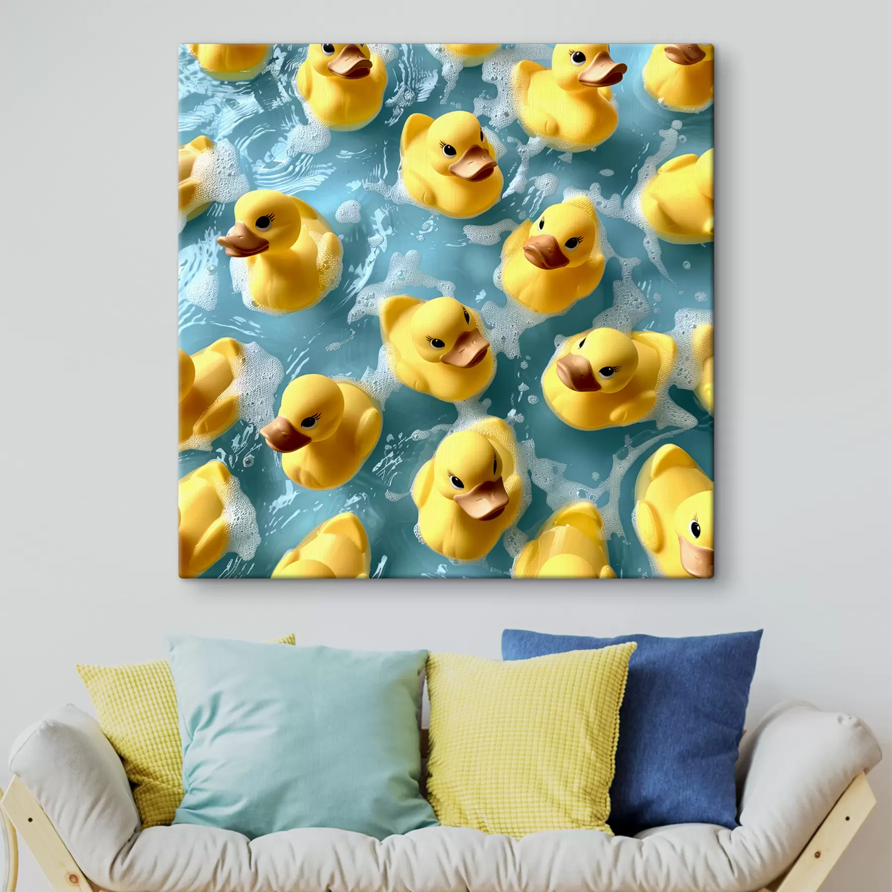 Fototapete Realistische Gummienten, die im Wasser schwimmen s39469