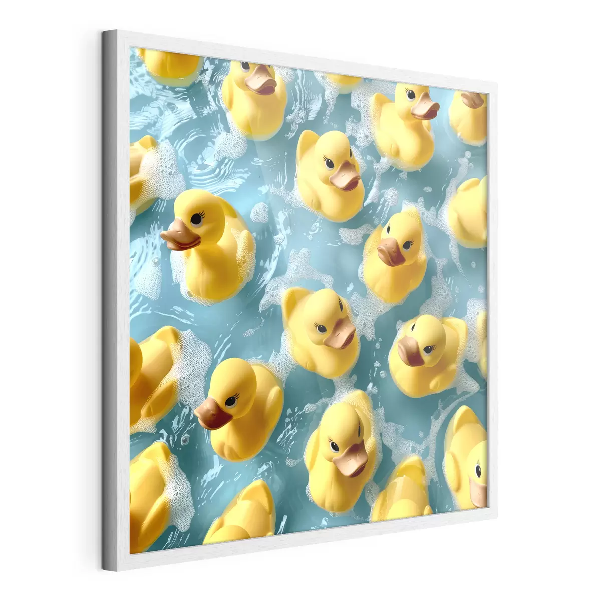 Poster Realistische Gummienten, die im Wasser schwimmen f39469