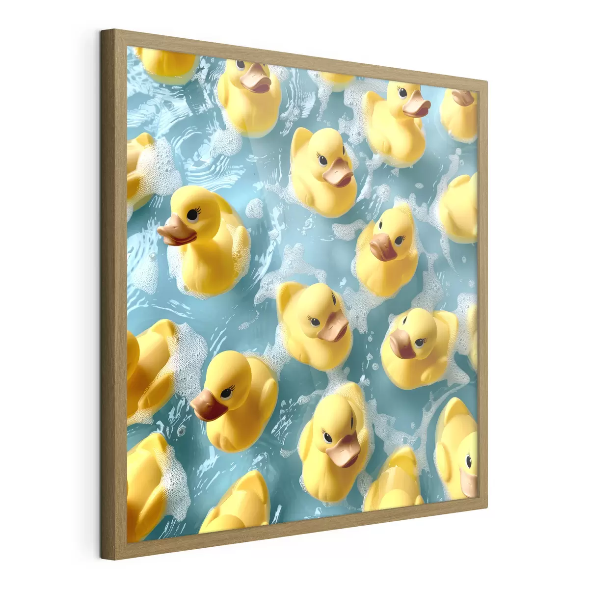 Poster Realistische Gummienten, die im Wasser schwimmen f39469