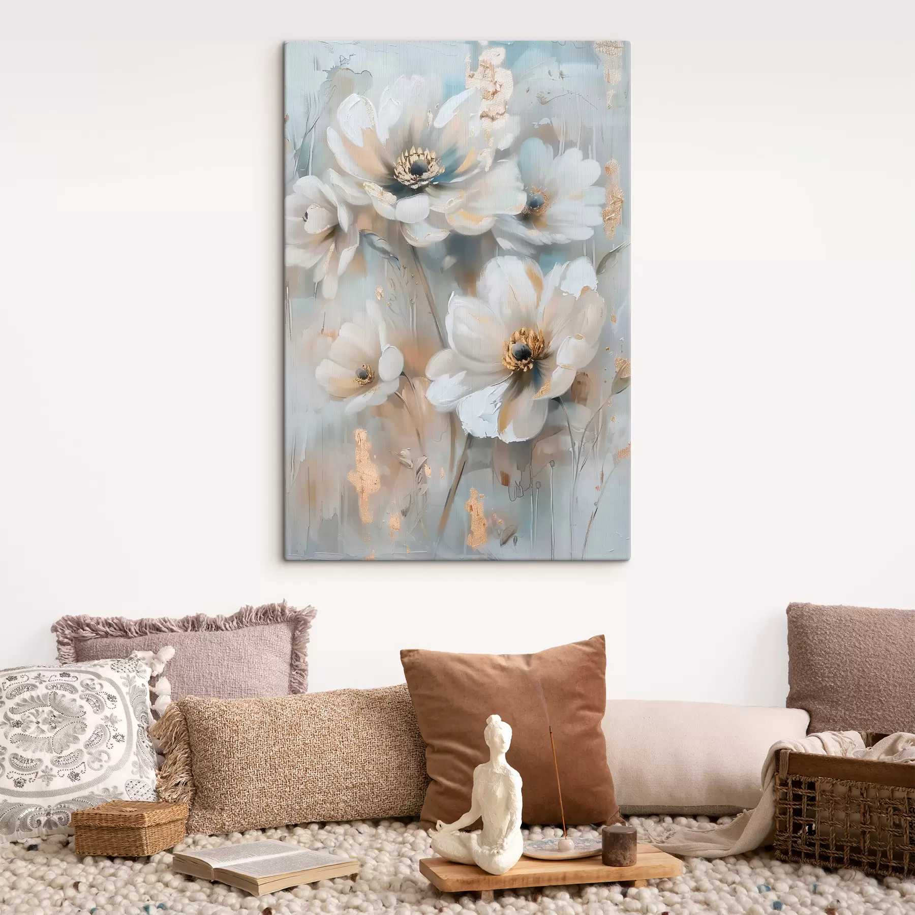 Fototapete weiße Blumen s39544