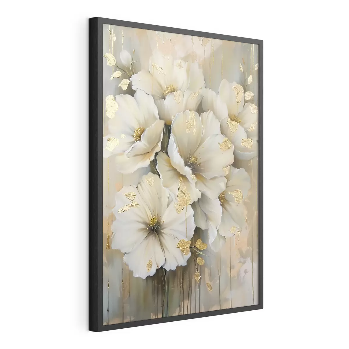 Poster weiße Blumen f39555