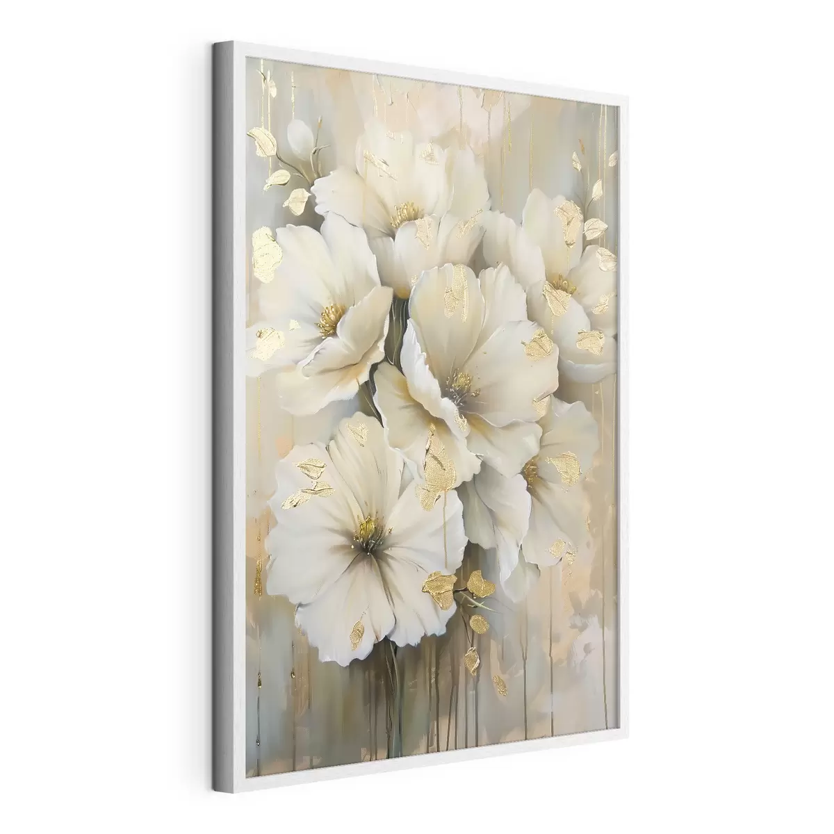 Poster weiße Blumen f39555