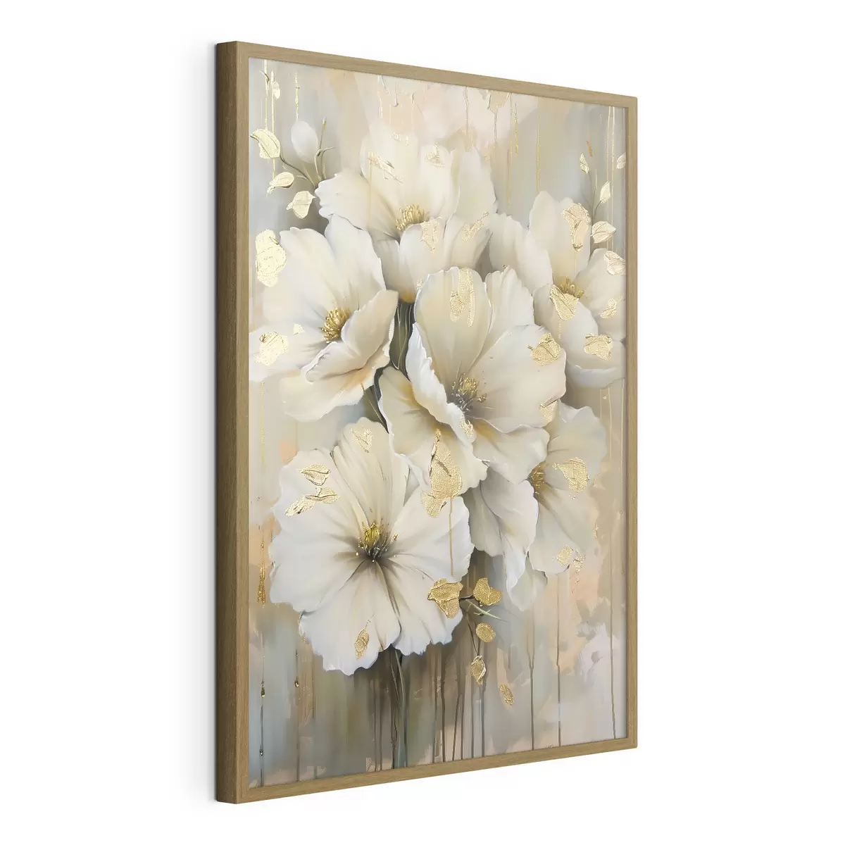 Poster weiße Blumen f39555