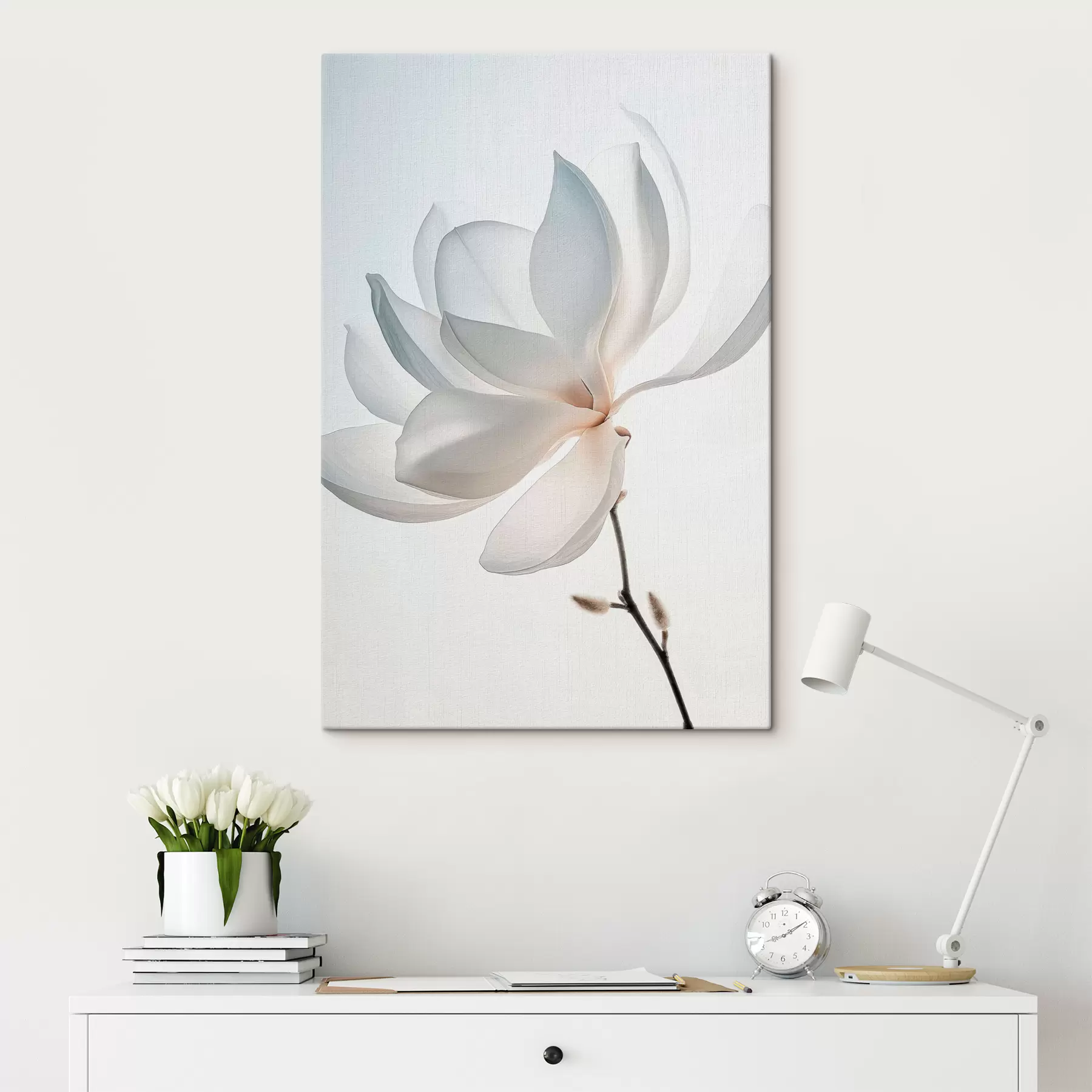 Fototapete Weiße Magnolienblüte, neuer Trend s39581