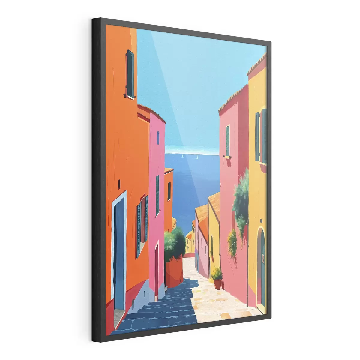 Poster Bunte Treppen zum Meer f39579