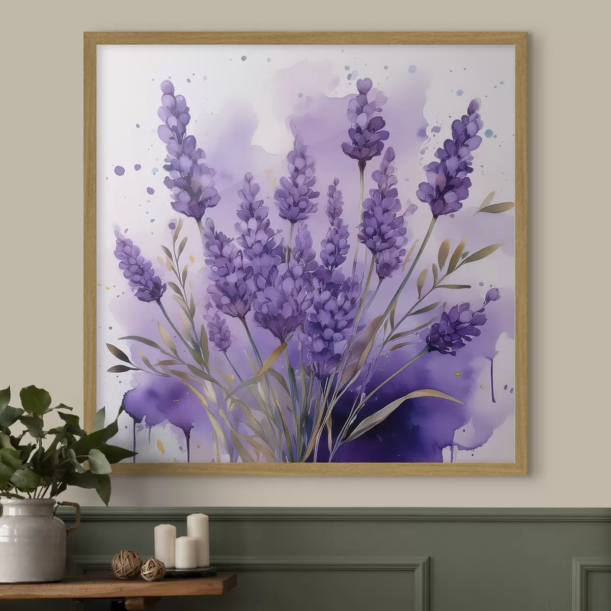 Poster Lavendelblüten in Aquarell f39621
