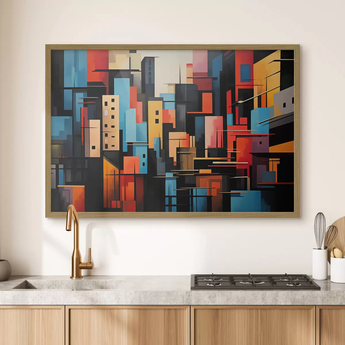 Poster Geometrische Abstraktion der Stadt f39716