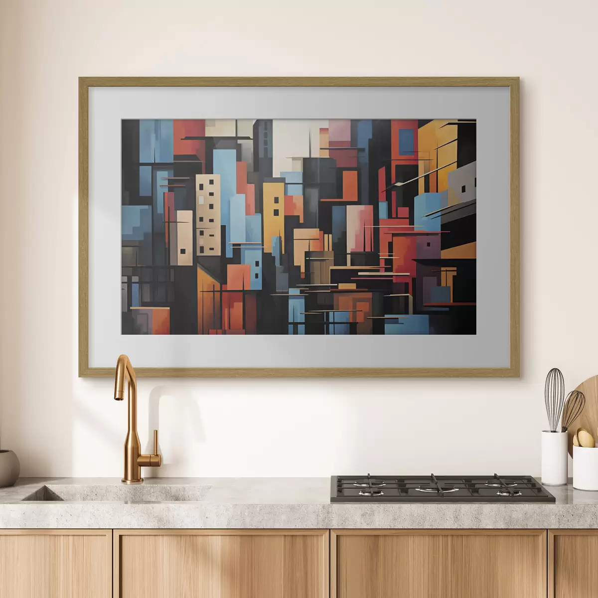 Poster Geometrische Abstraktion der Stadt f39716