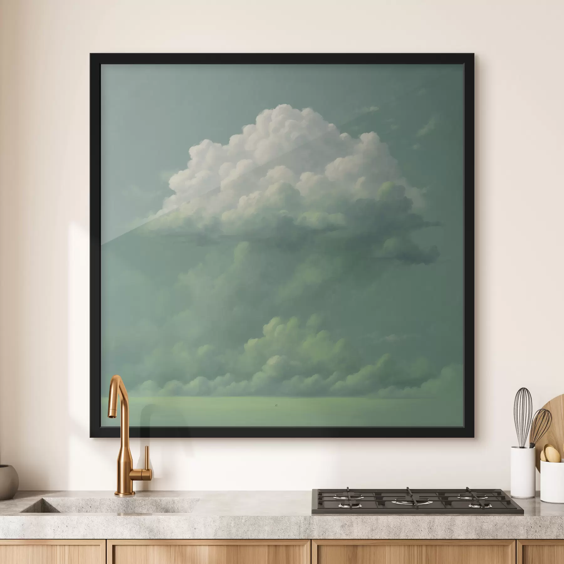 Fototapete Wolken und grüner Himmel f39610