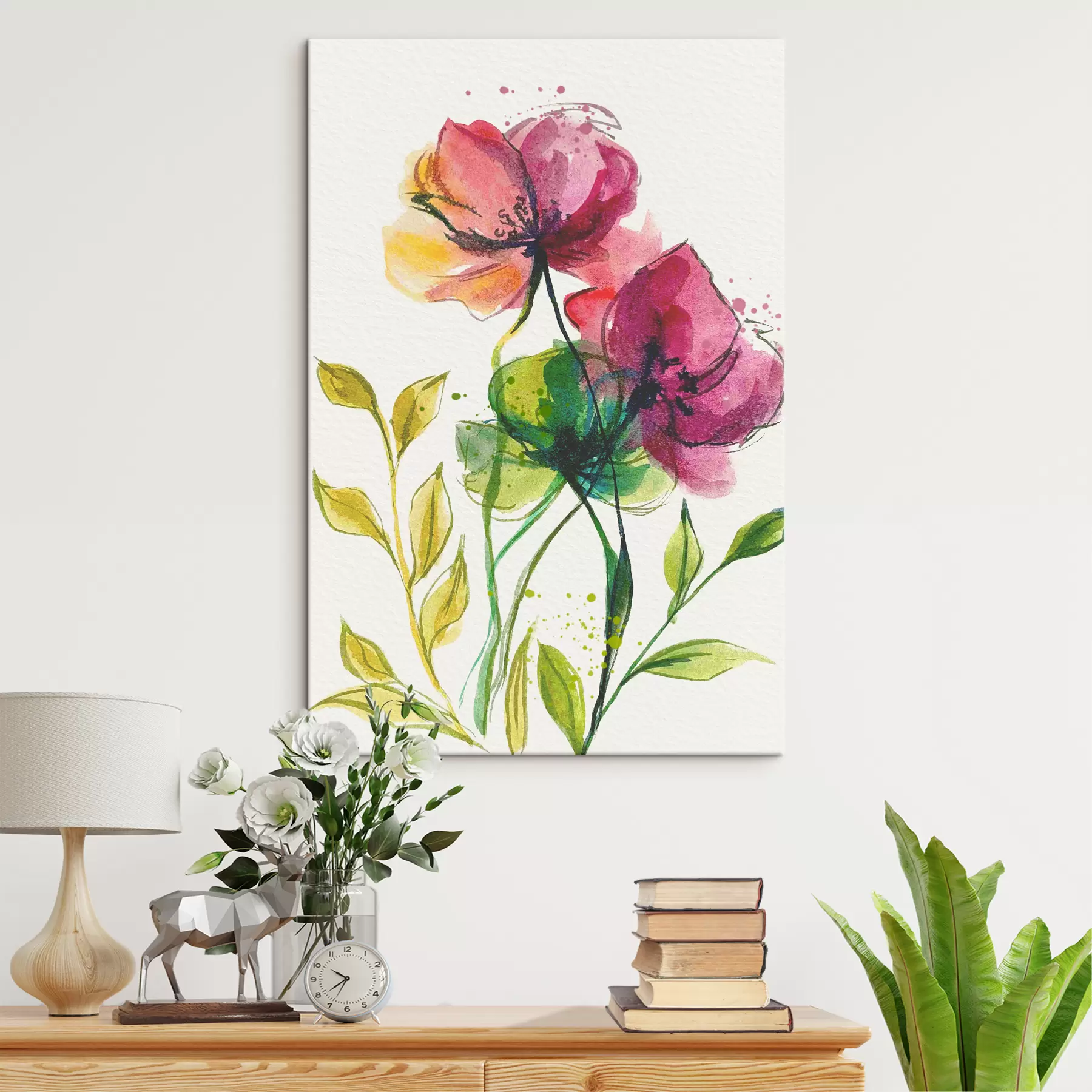 Fototapete Wunderschöne Aquarellblumen s39768
