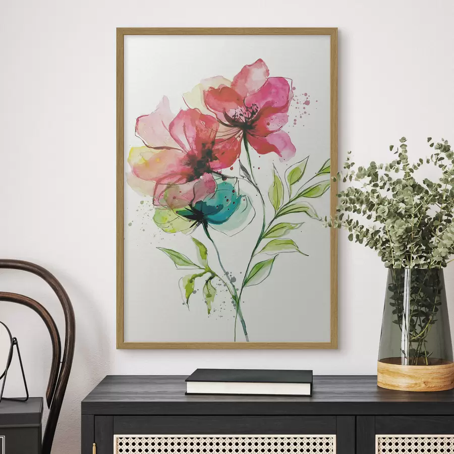 Fototapete Sanfte Aquarellblumen f39767