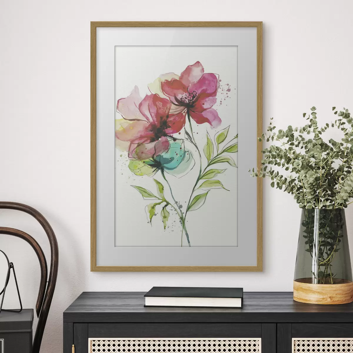 Poster Sanfte Aquarellblumen f39767