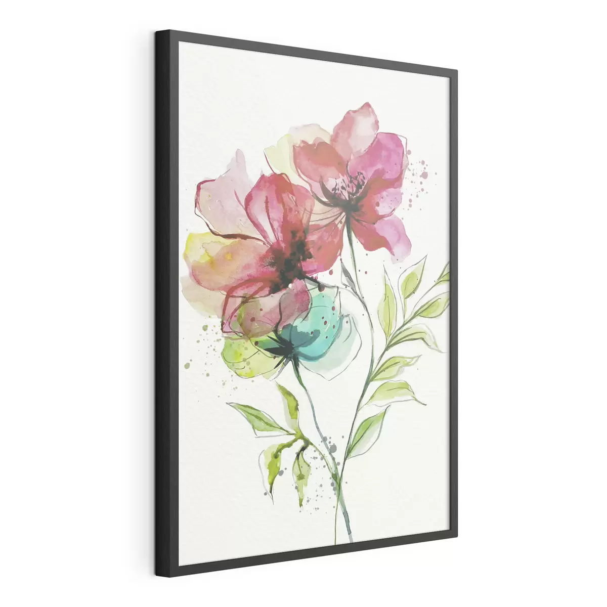 Poster Sanfte Aquarellblumen f39767