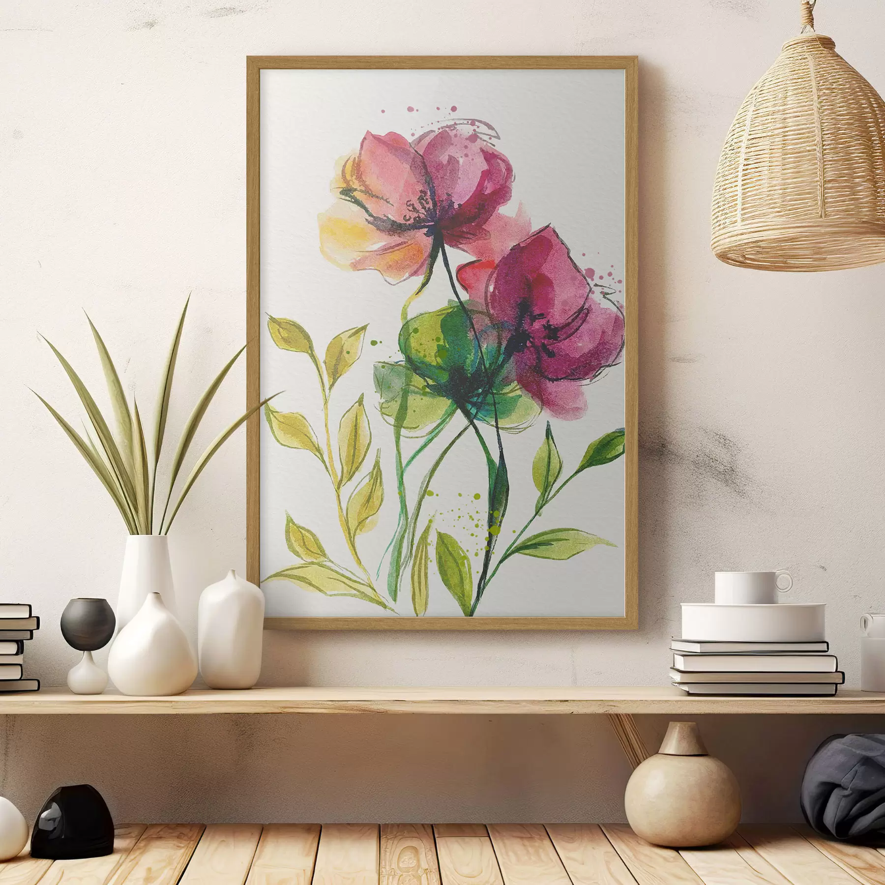 Fototapete Wunderschöne Aquarellblumen f39768