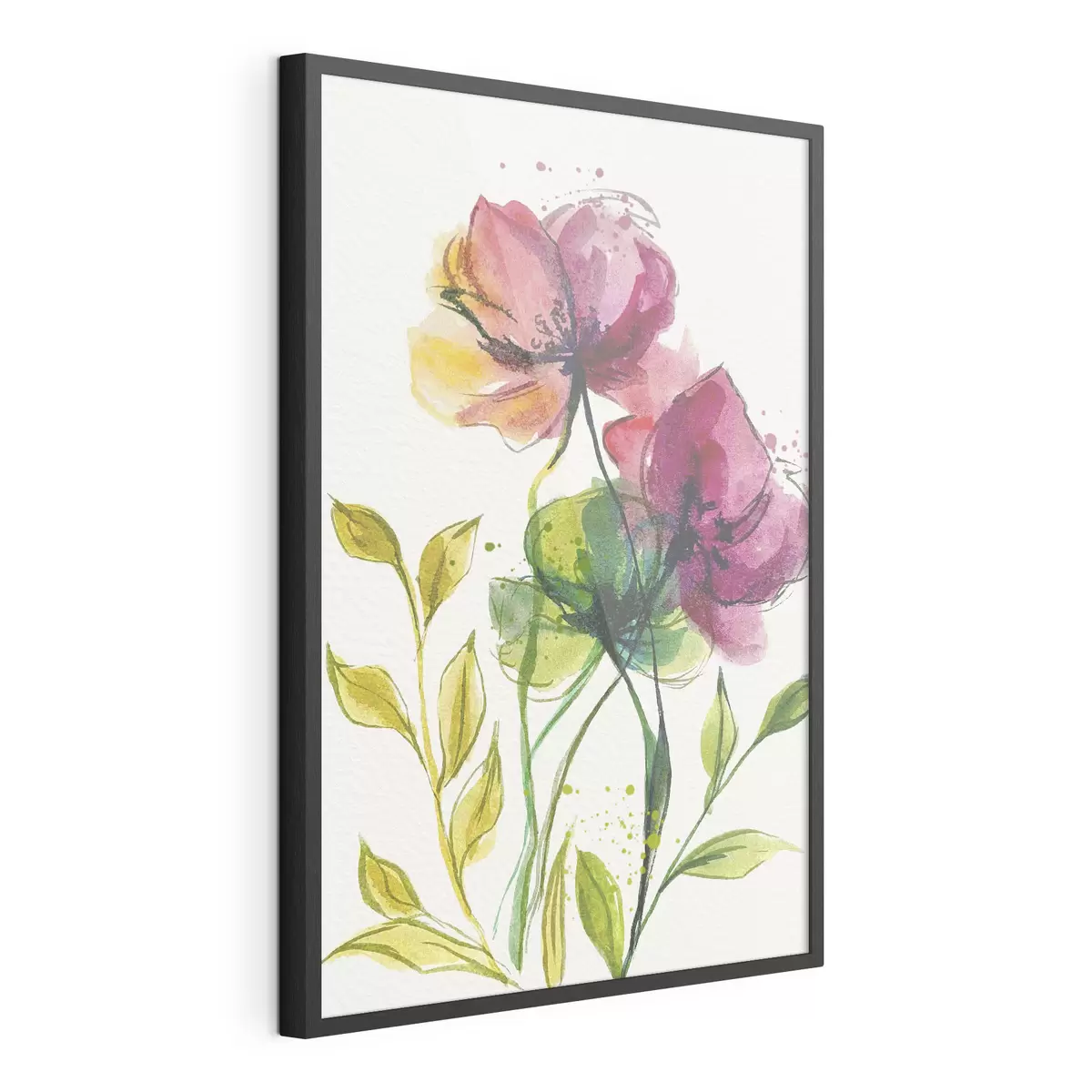 Poster Wunderschöne Aquarellblumen f39768