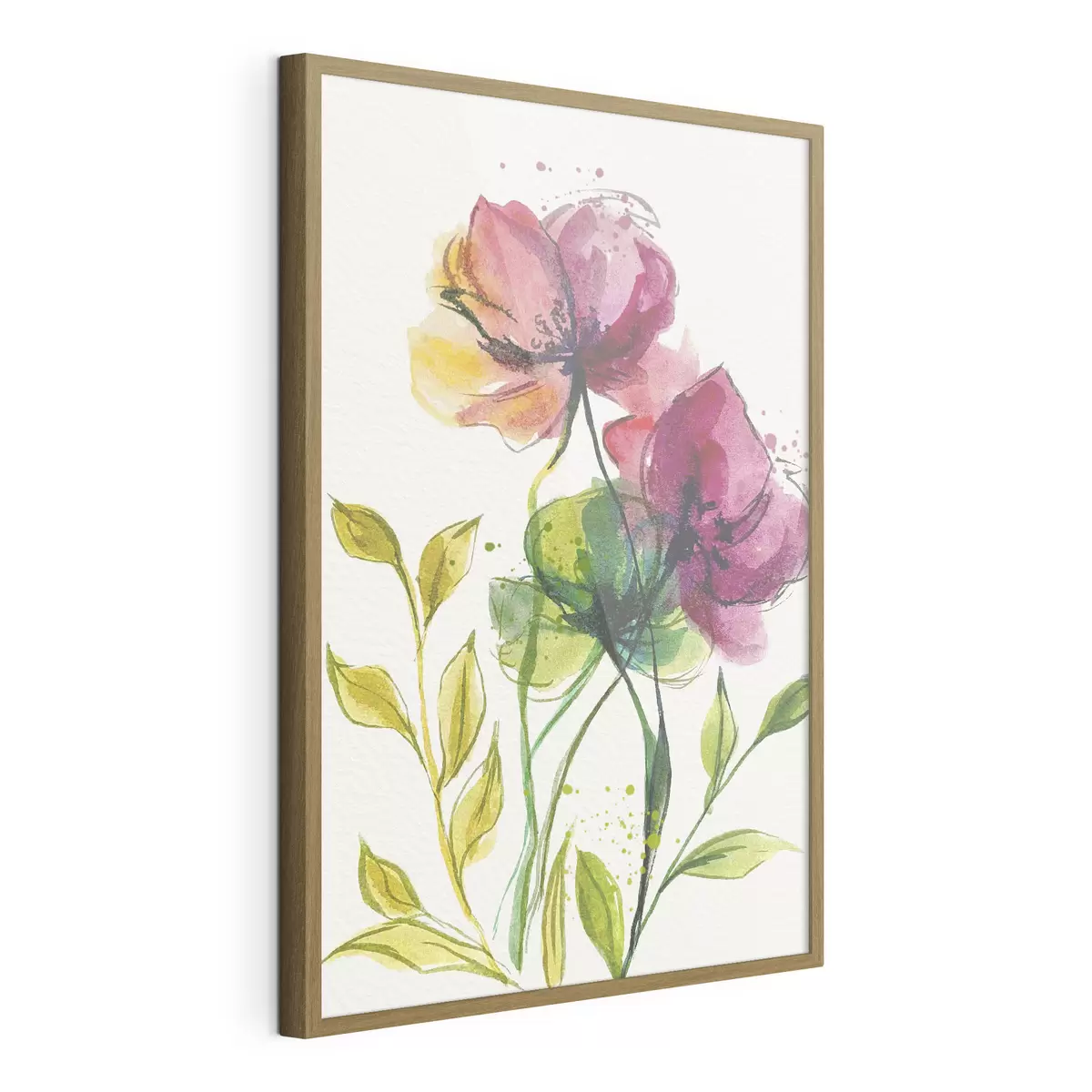Poster Wunderschöne Aquarellblumen f39768