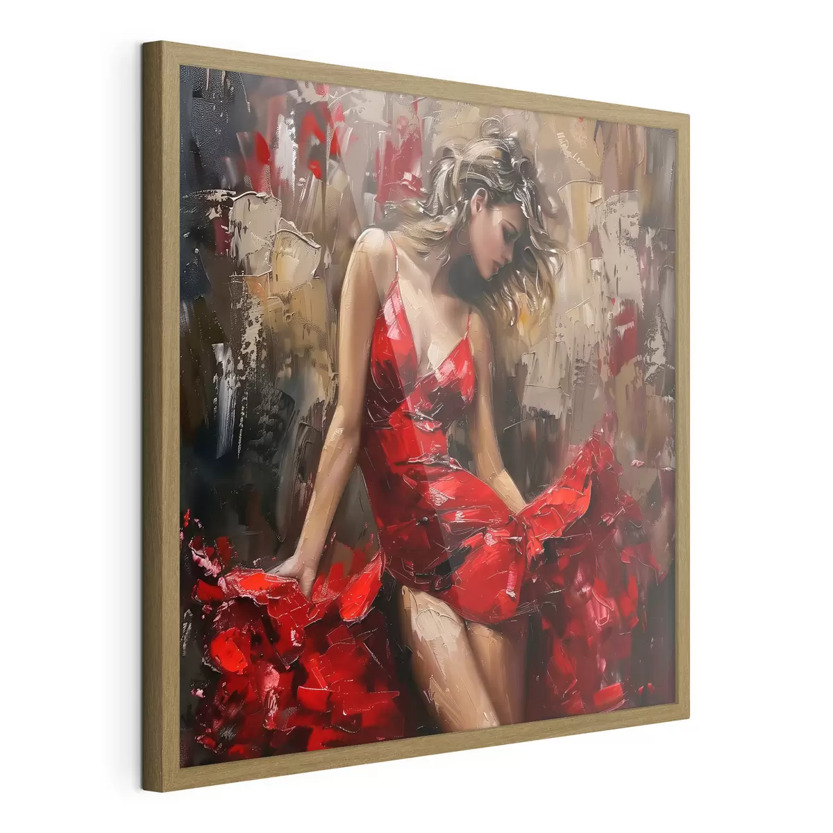 Poster Mädchen in einem roten Kleid f39874