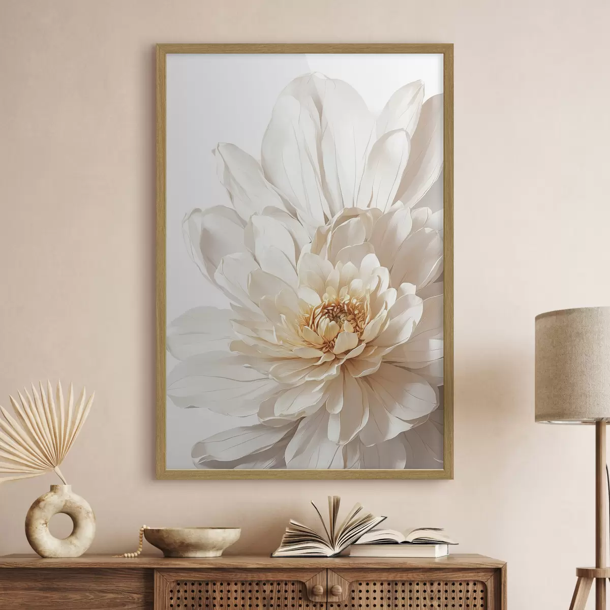 Poster Weiße Blume Nahaufnahme auf weißem Hintergrund f39857
