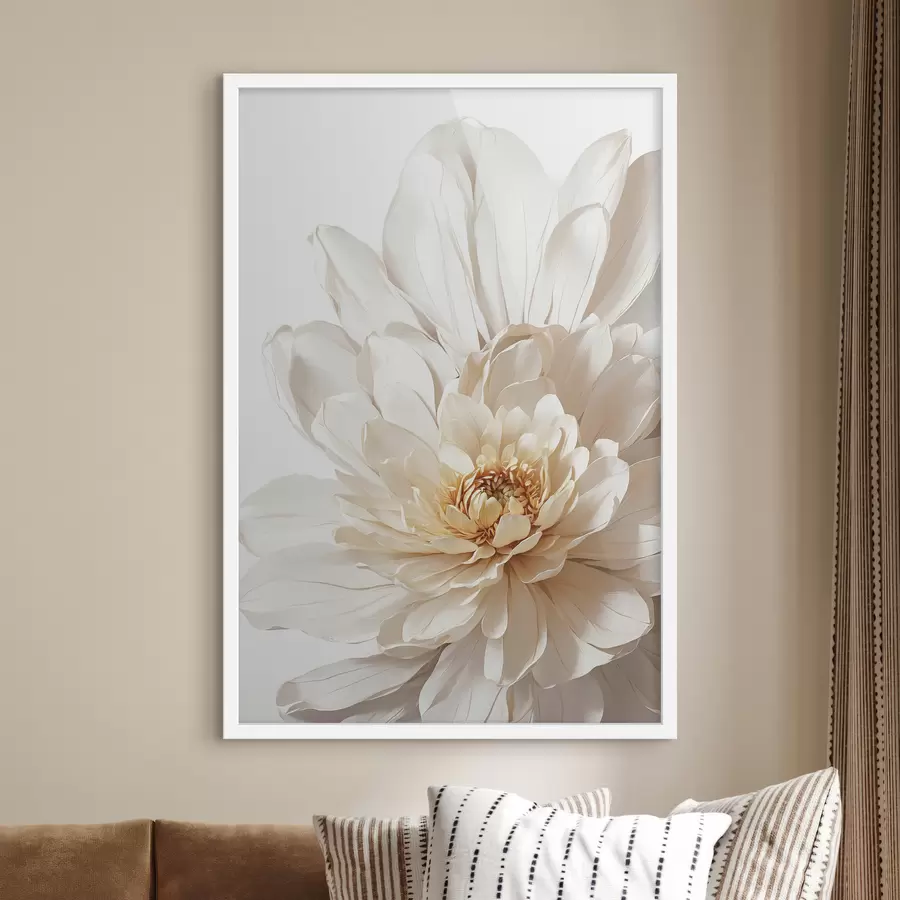 Fototapete Weiße Blume Nahaufnahme auf weißem Hintergrund f39857