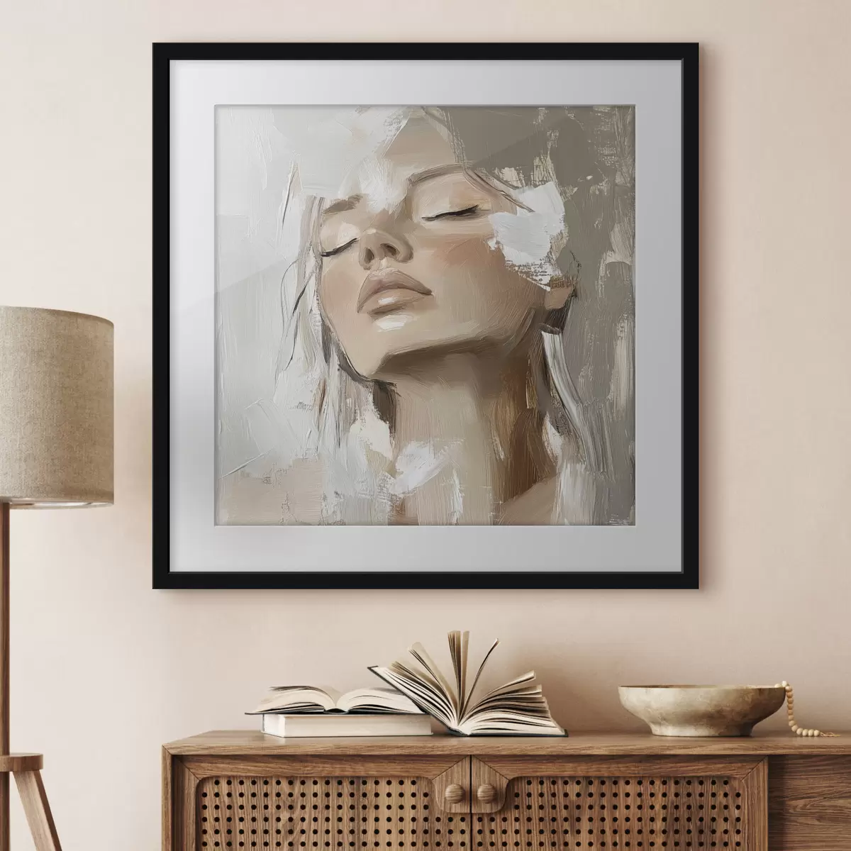 Poster Mädchen, Öl f39910