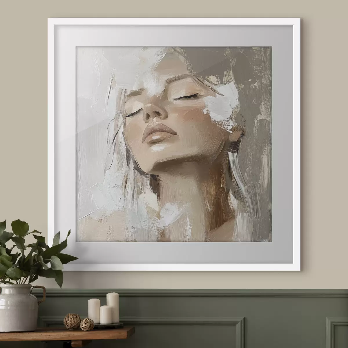 Poster Mädchen, Öl f39910