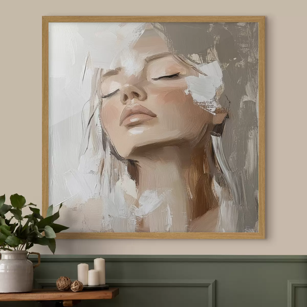 Poster Mädchen, Öl f39910