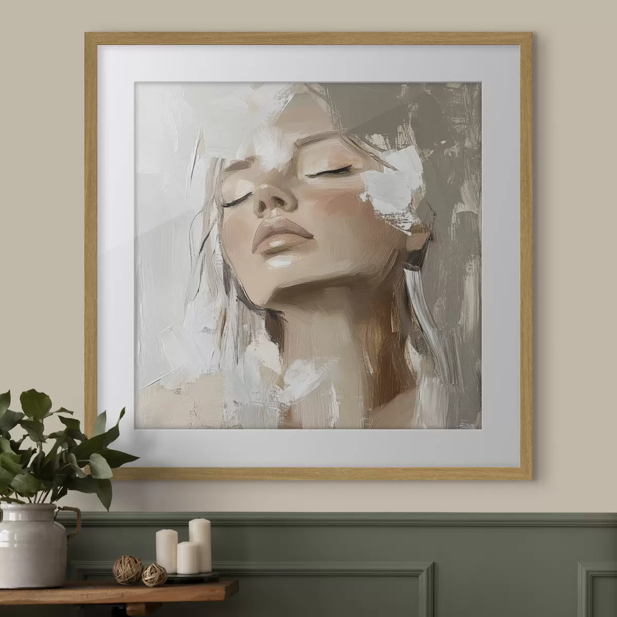 Poster Mädchen, Öl f39910