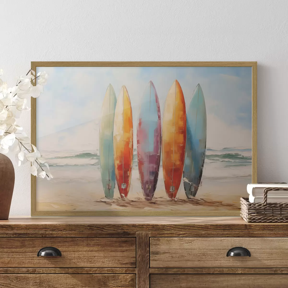 Poster Surfbretter am Strand malen f39938