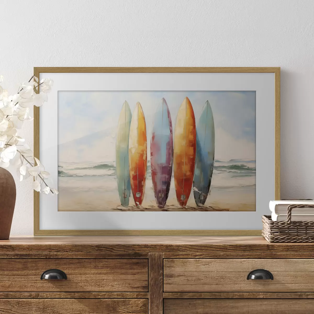 Poster Surfbretter am Strand malen f39938