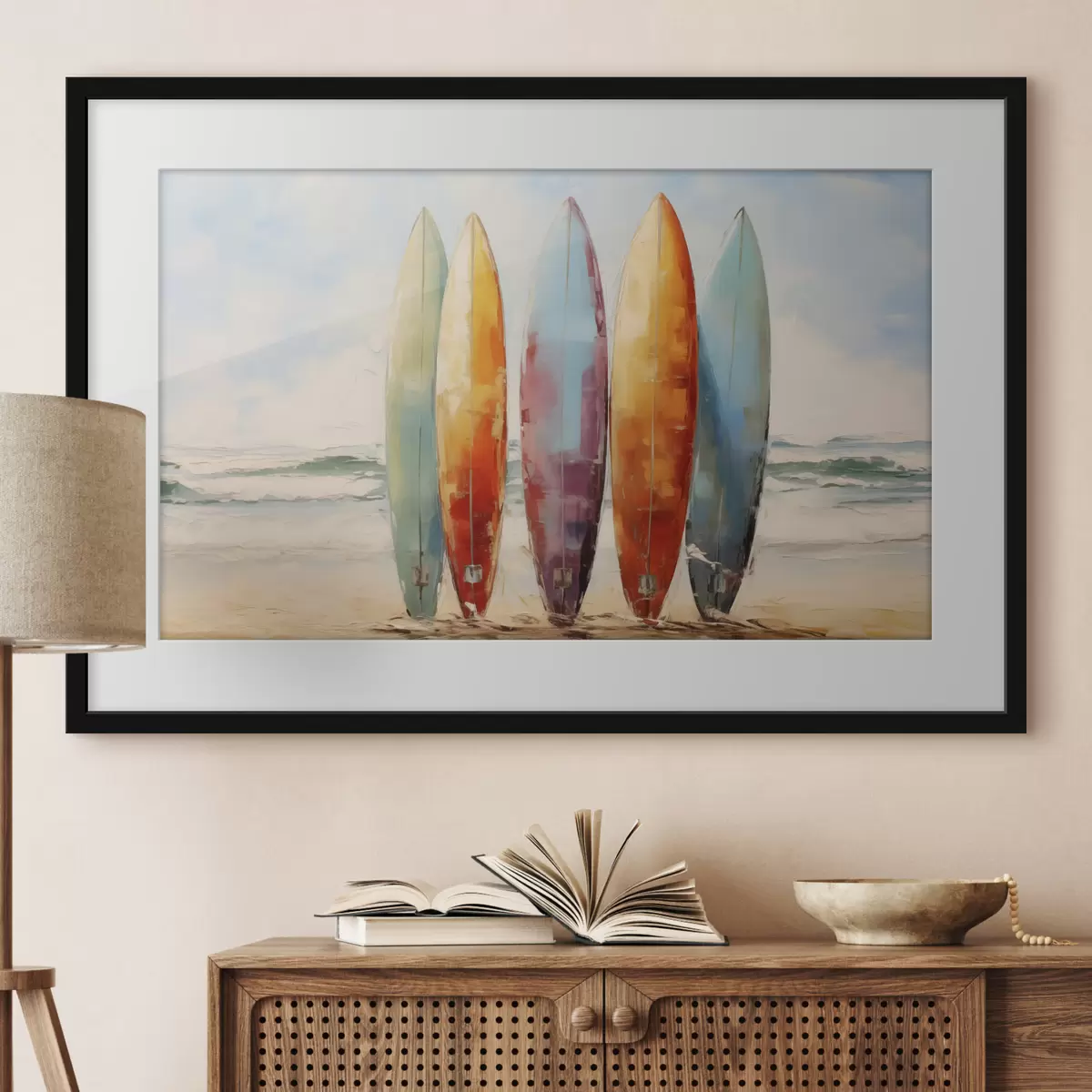 Poster Surfbretter am Strand malen f39938