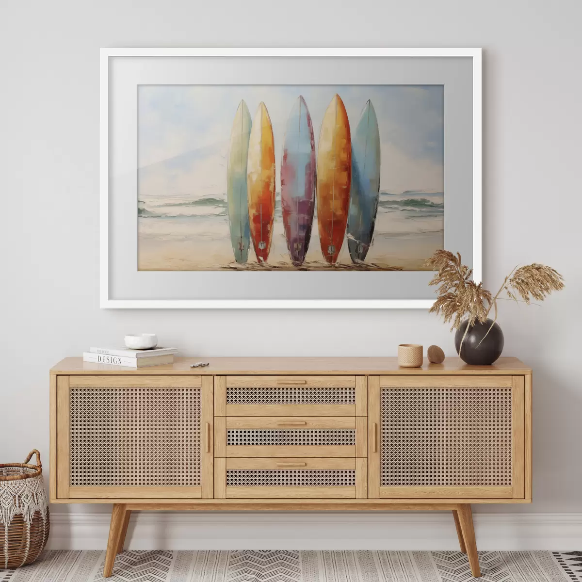Poster Surfbretter am Strand malen f39938