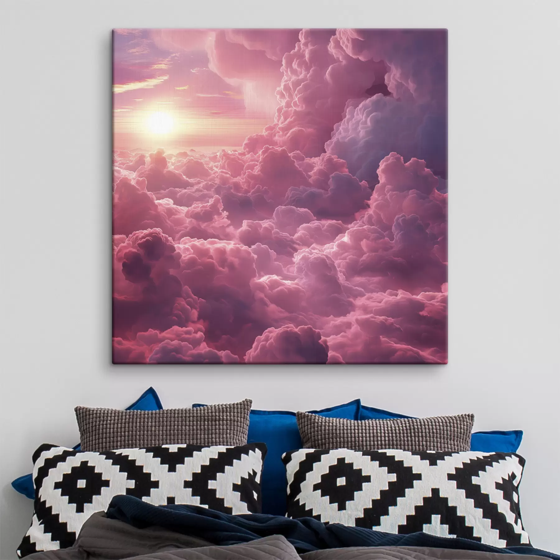 Fototapete Sonnenuntergangshimmel mit violetten und rosa Wolken, Realismus s39971