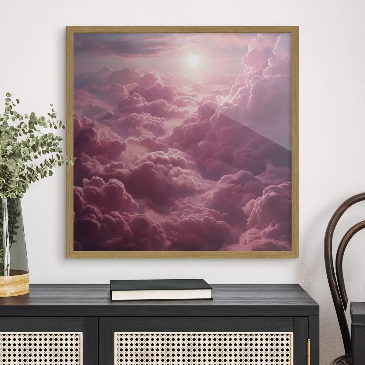 Poster Lila und rosa Wolken, ätherisch, Sonnenuntergang, Realismus f39970