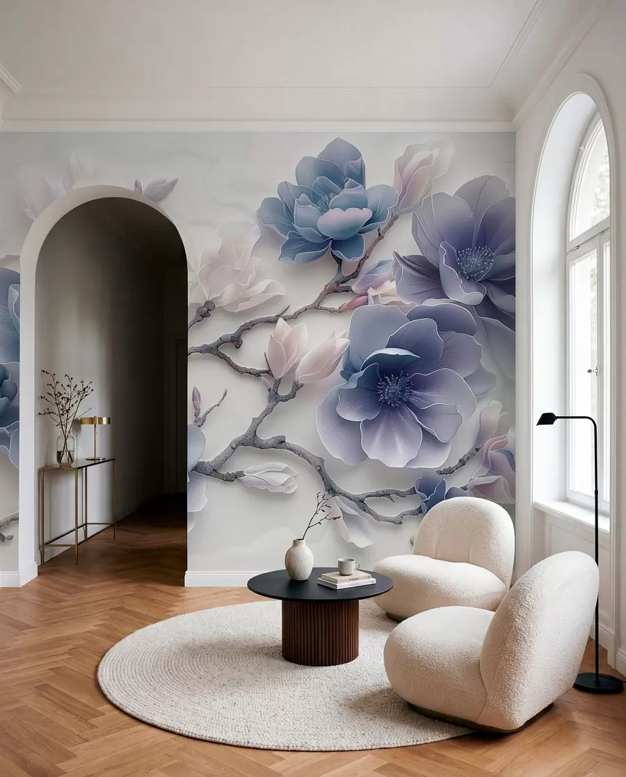 Fototapete Magnolie in Blau w01359v1