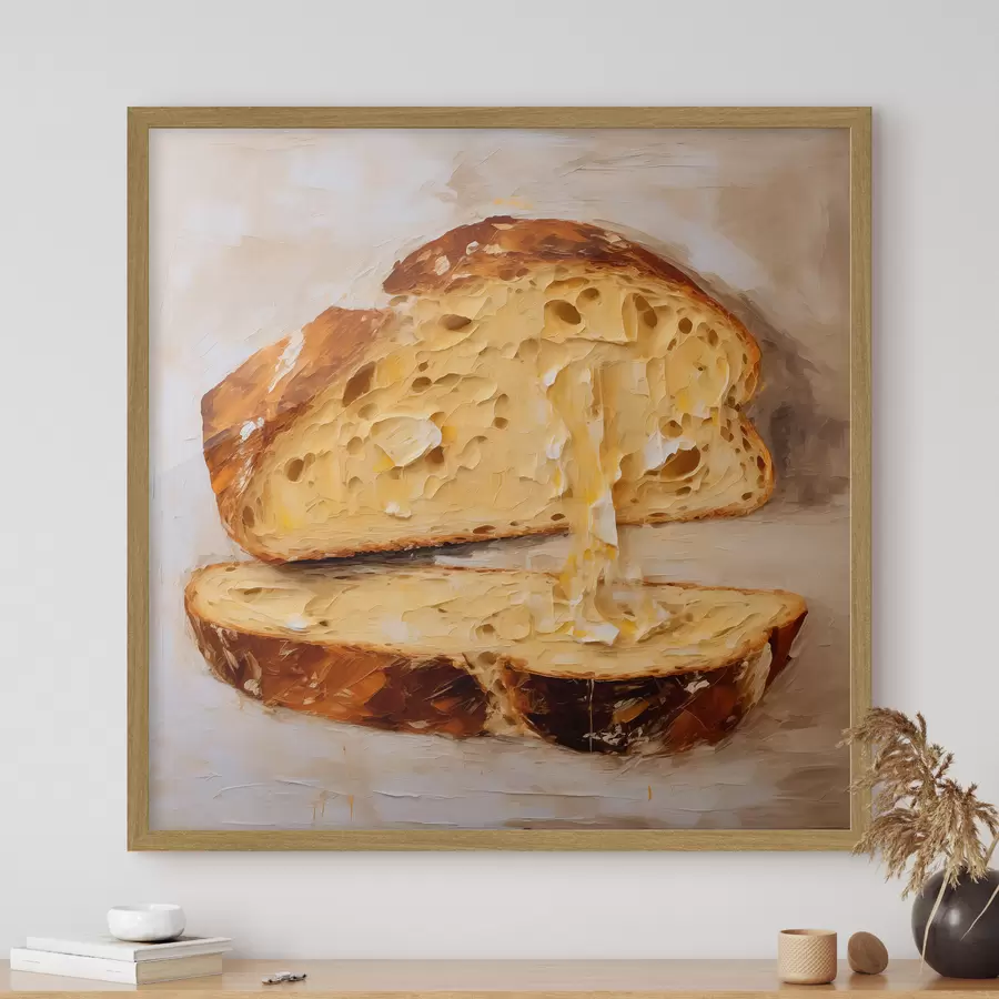Fototapete Brot und Butter auf hellem Hintergrund f40216
