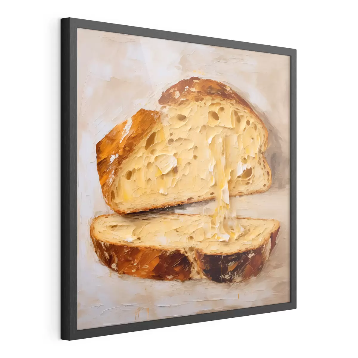 Poster Brot und Butter auf hellem Hintergrund f40216