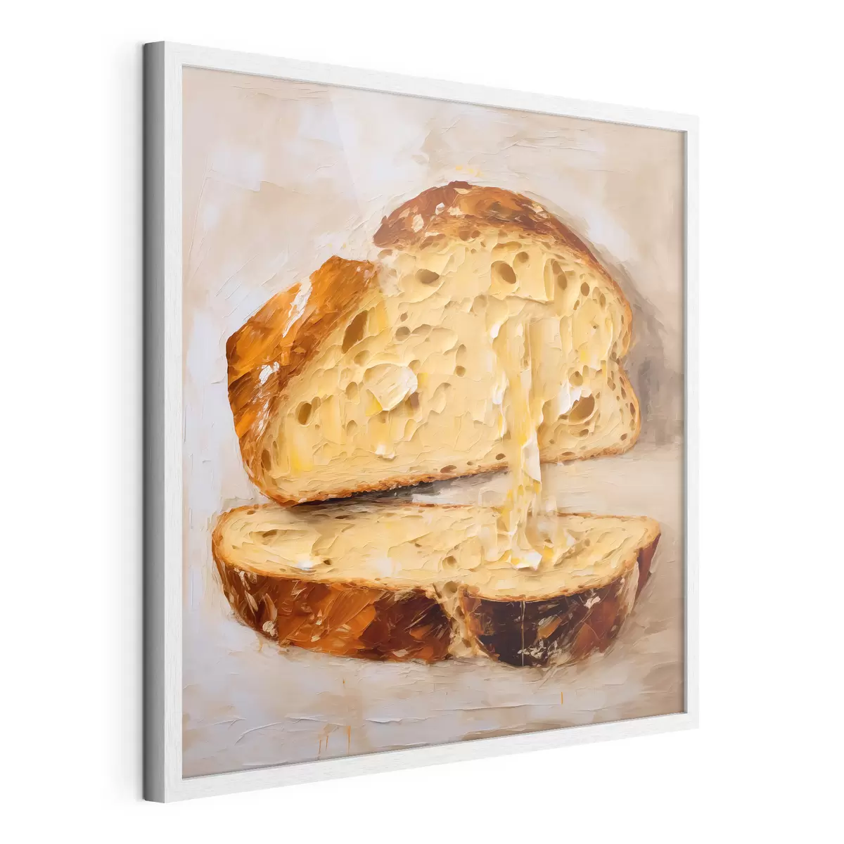 Poster Brot und Butter auf hellem Hintergrund f40216