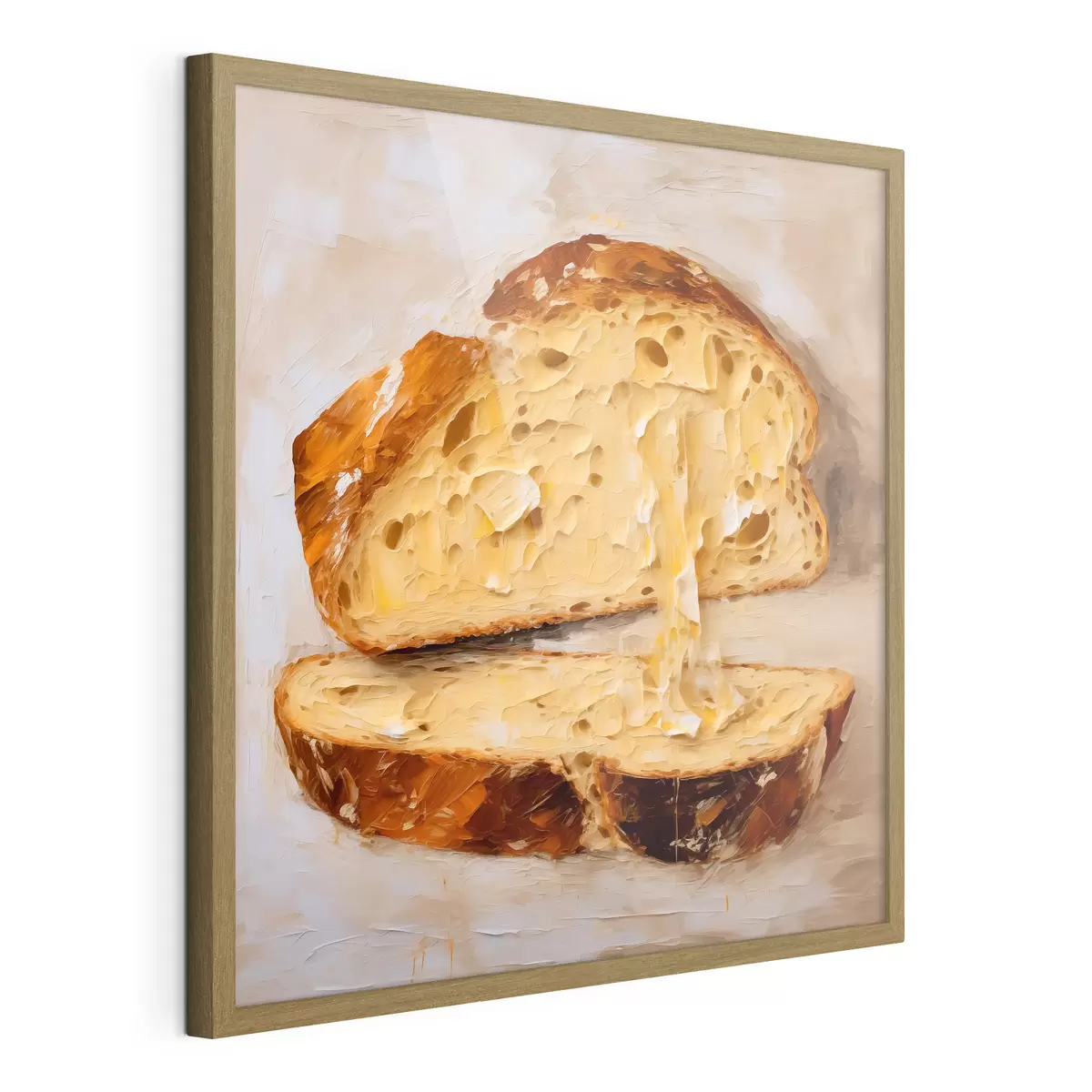 Poster Brot und Butter auf hellem Hintergrund f40216