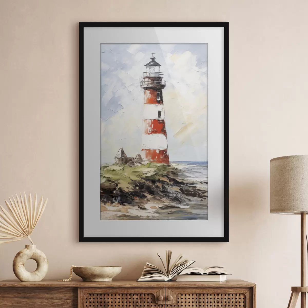 Poster Leuchtturm auf der Insel Malerei f40223