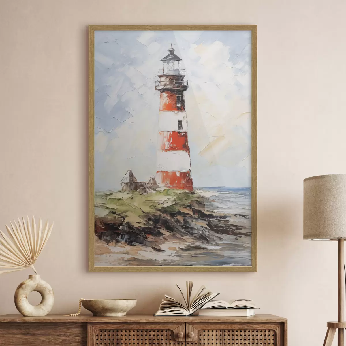 Poster Leuchtturm auf der Insel Malerei f40223