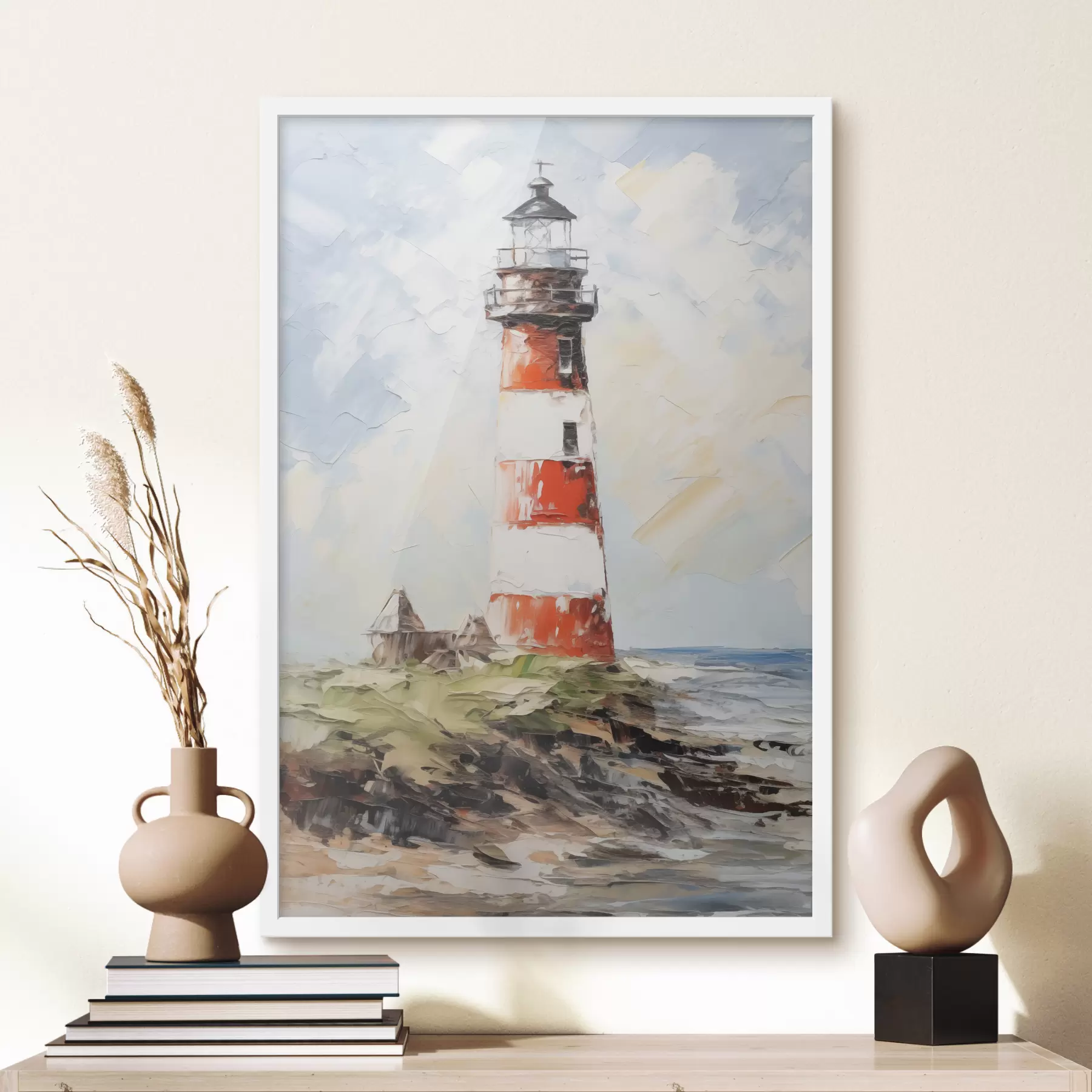 Fototapete Leuchtturm auf der Insel Malerei f40223