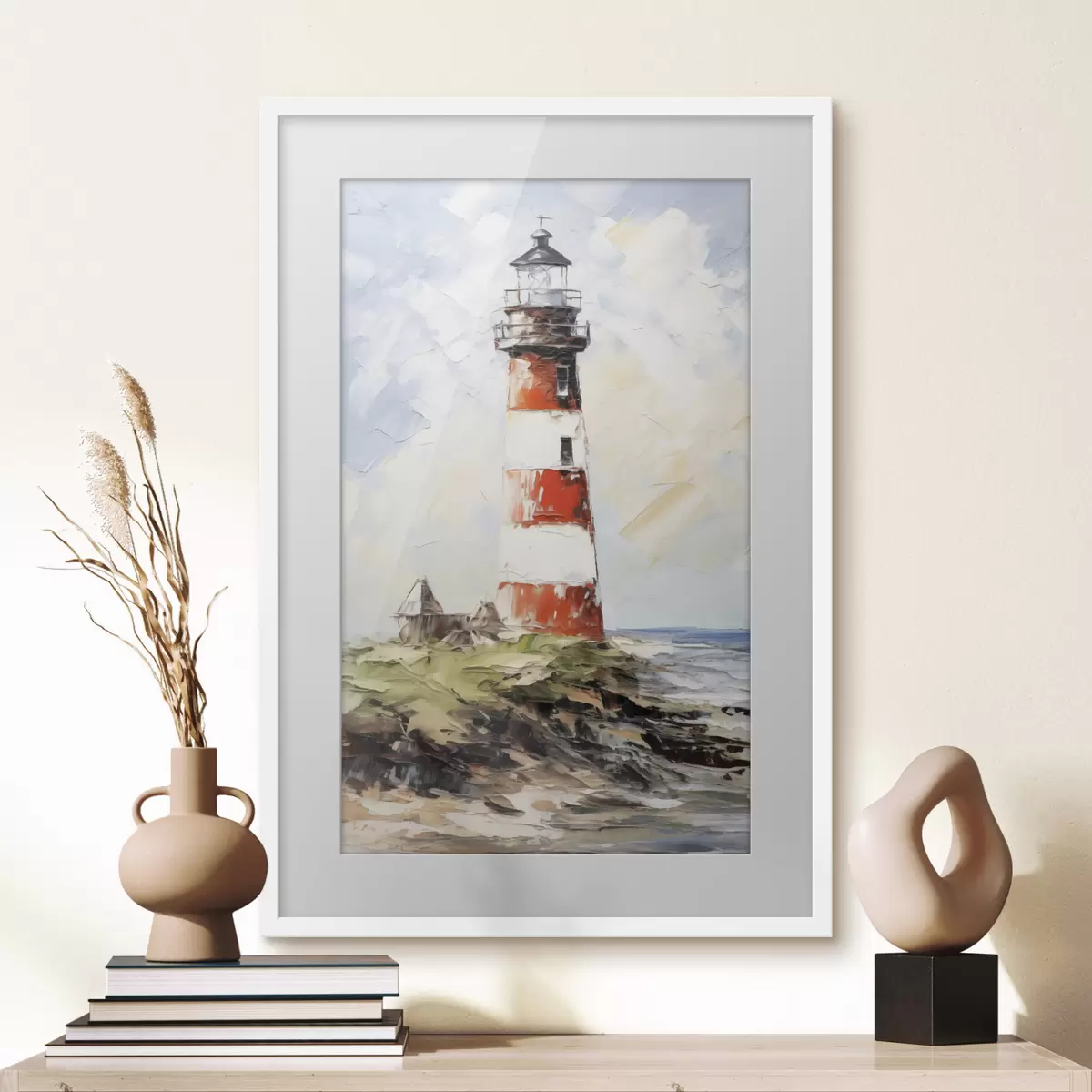 Poster Leuchtturm auf der Insel Malerei f40223