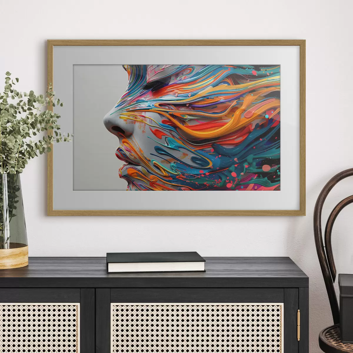 Poster Gesicht in Farbe f40203
