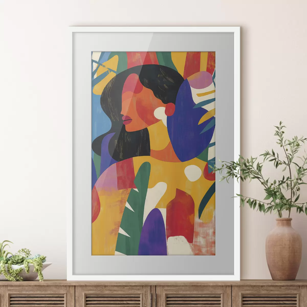 Poster Porträt in kräftigen Farben f40275
